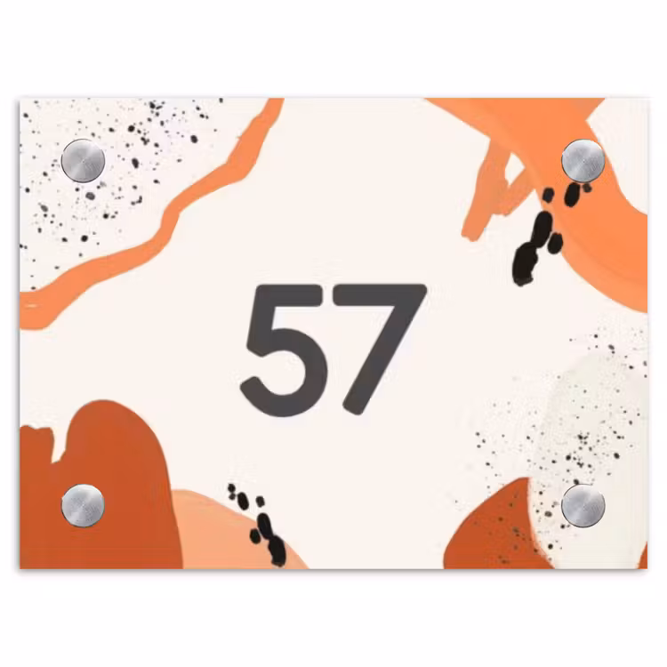 Naambordje voordeur - Rechthoek - Abstract oranje - Traditioneel — 1