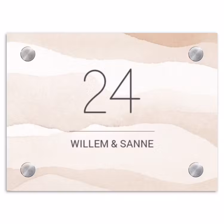 Naambordje voordeur - Rechthoek - Beige lagen - Klassiek — 1