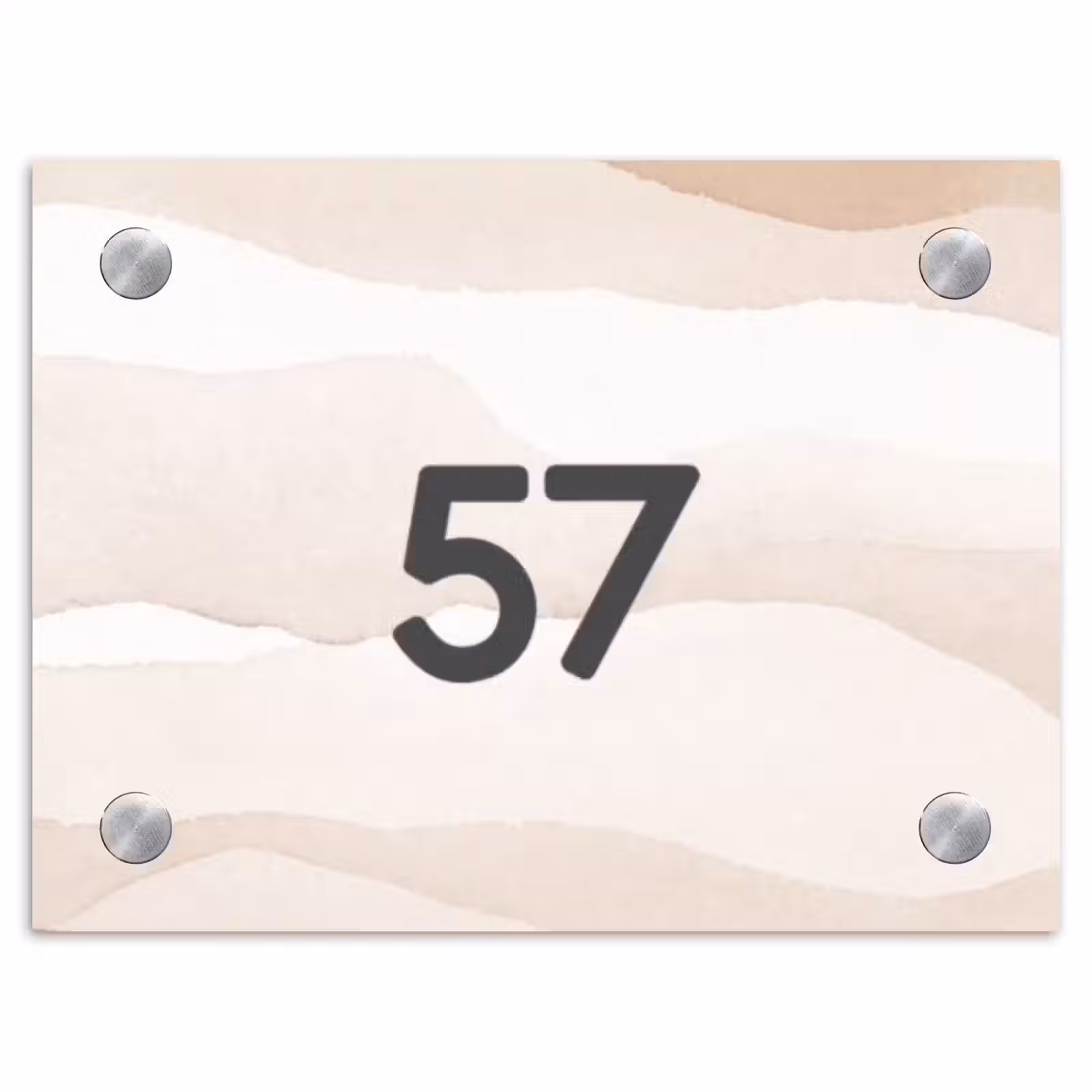 Naambordje voordeur - Rechthoek - Beige lagen - Traditioneel — 1