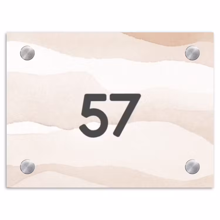 Naambordje voordeur - Rechthoek - Beige lagen - Traditioneel — 1