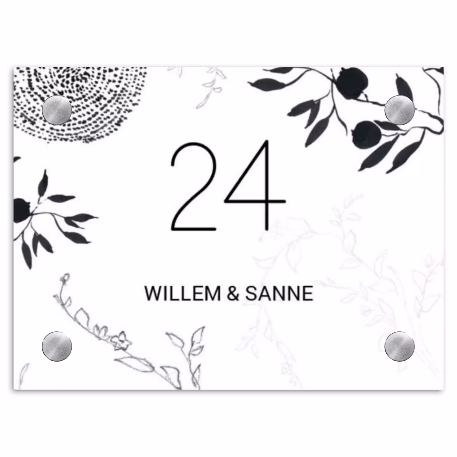 Naambordje voordeur - Rechthoek - Botanisch - Klassiek — 1