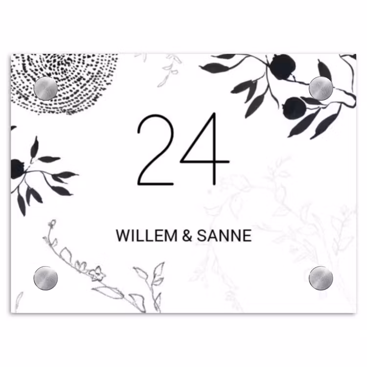 Naambordje voordeur - Rechthoek - Botanisch - Klassiek — 1