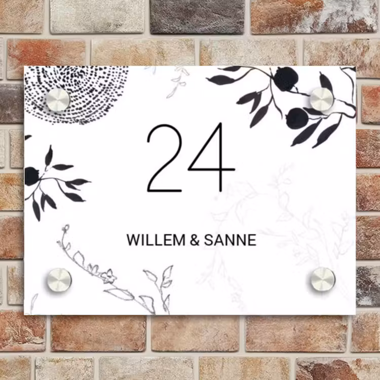 Naambordje voordeur - Rechthoek - Botanisch - Klassiek — 4