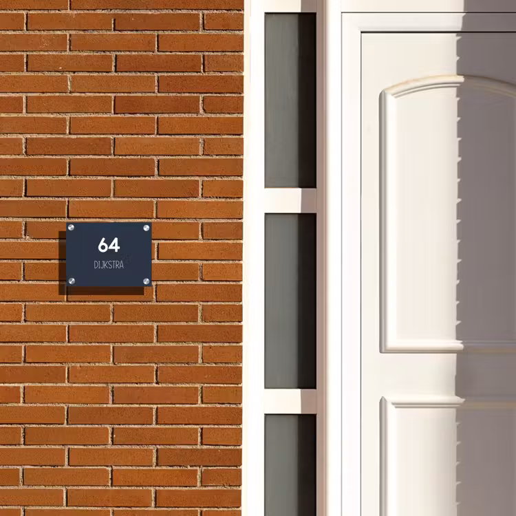 Naambordje voordeur - Rechthoek - Effen blauw - Modern — 3