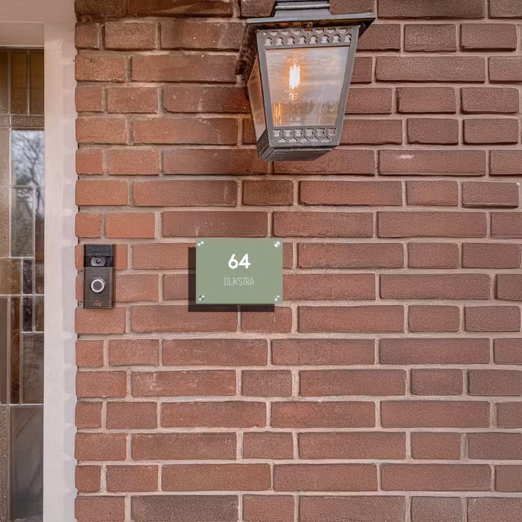 Naambordje voordeur - Rechthoek - Effen olijfgroen - Modern — 5