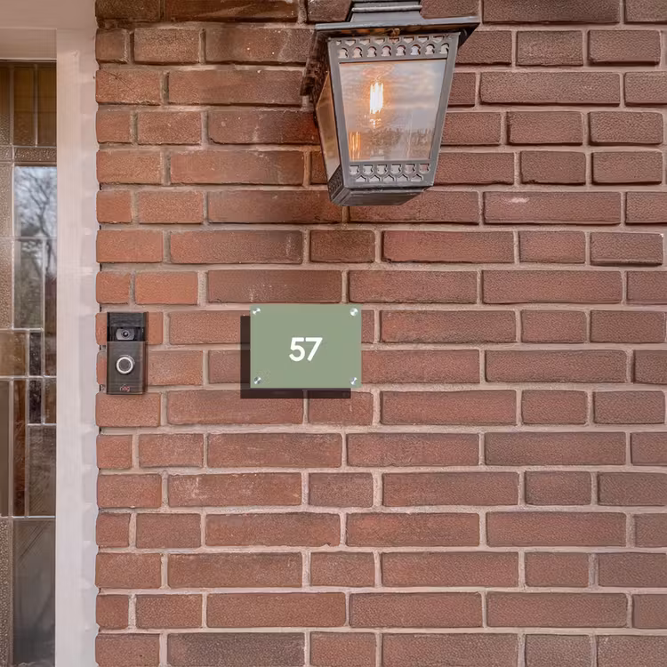 Naambordje voordeur - Rechthoek - Effen olijfgroen - Traditioneel — 5