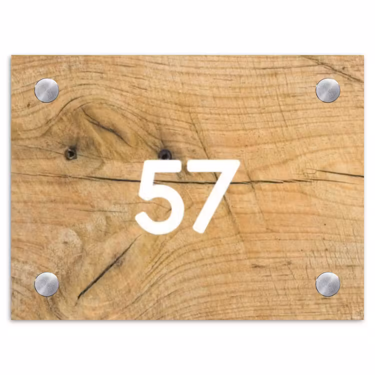 Naambordje voordeur - Rechthoek - Hout - Traditioneel — 1