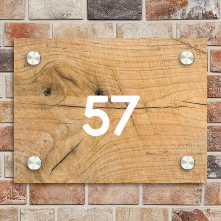 Naambordje voordeur - Rechthoek - Hout - Traditioneel — 4