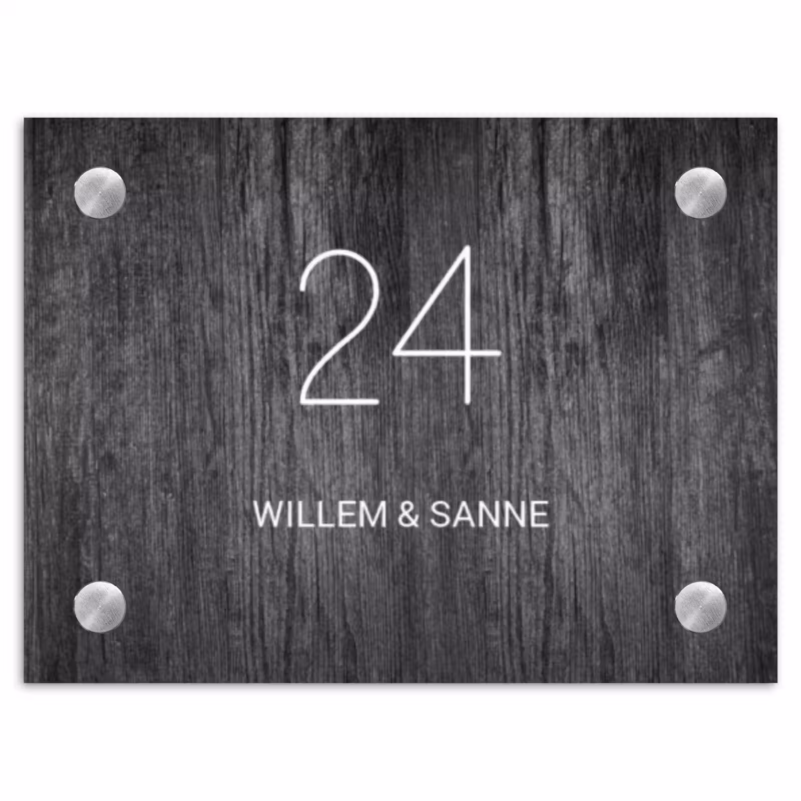 Naambordje voordeur - Rechthoek - Donker hout - Klassiek — 1