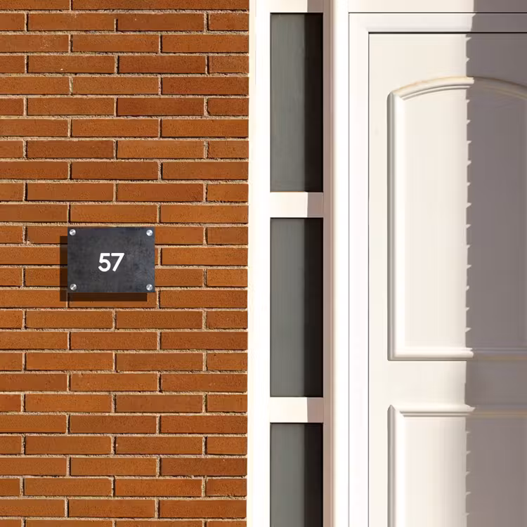 Naambordje voordeur - Rechthoek - Donker steen - Traditioneel — 3