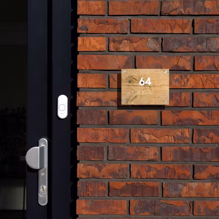 Naambordje voordeur - Rechthoek - Hout - Modern — 2
