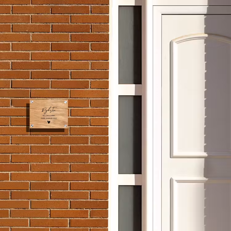 Naambordje voordeur - Rechthoek - Licht hout - Sierlijk — 3