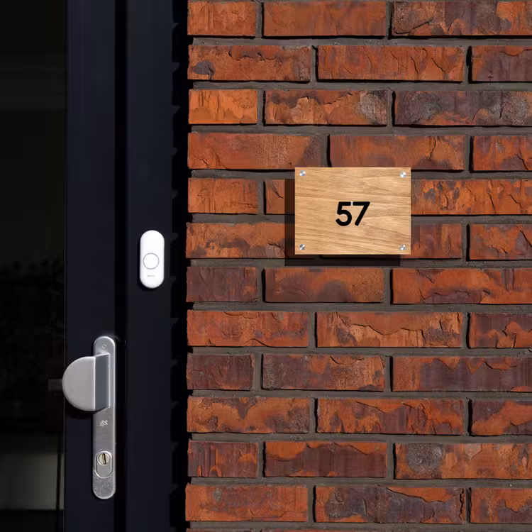 Naambordje voordeur - Rechthoek - Licht hout - Traditioneel — 2