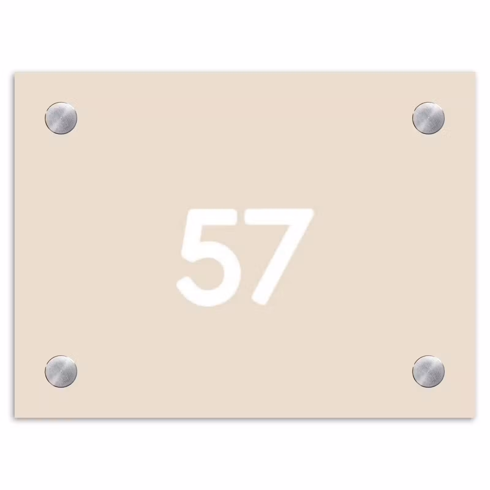 Naambordje voordeur - Rechthoek - Effen - Beige - Traditioneel — 1