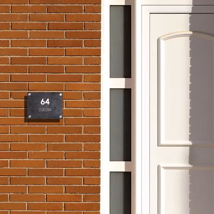 Naambordje voordeur - Rechthoek - Donker steen - Modern — 3