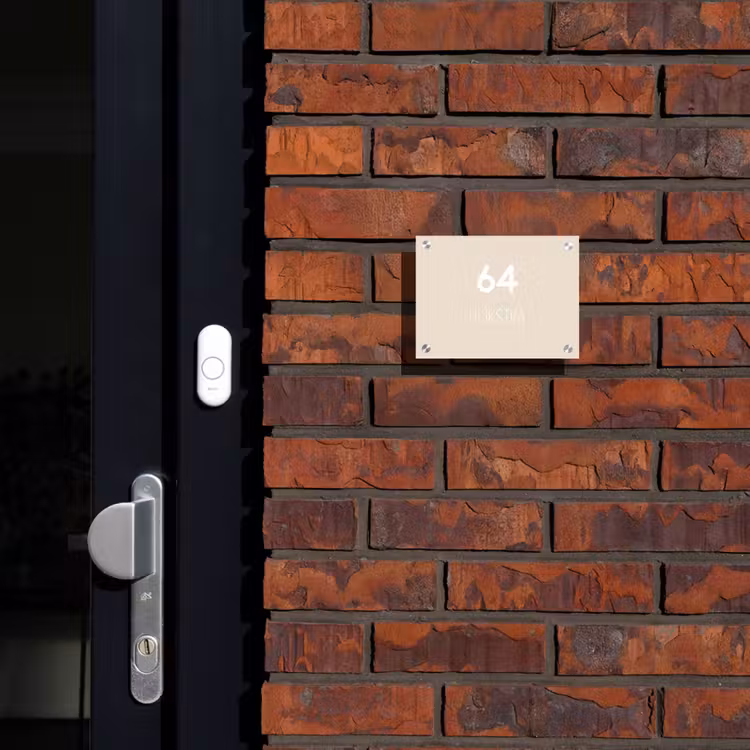 Naambordje voordeur - Rechthoek - Effen - Beige - Modern — 2