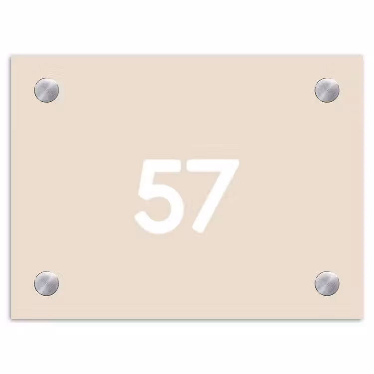 Naambordje voordeur - Rechthoek - Effen - Beige - Traditioneel — 1