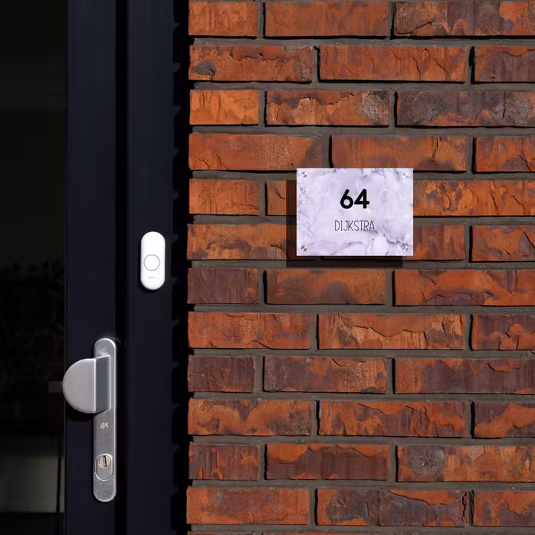 Naambordje voordeur - Rechthoek - Paars marmer - Modern — 2