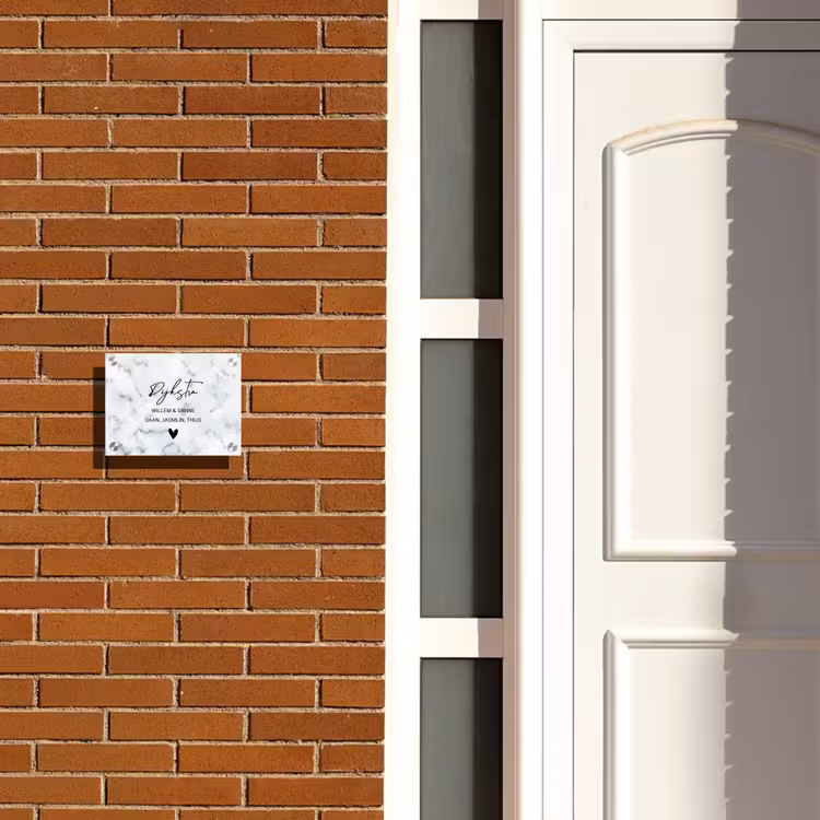Naambordje voordeur - Rechthoek - Lichtblauw marmer - Sierlijk — 3
