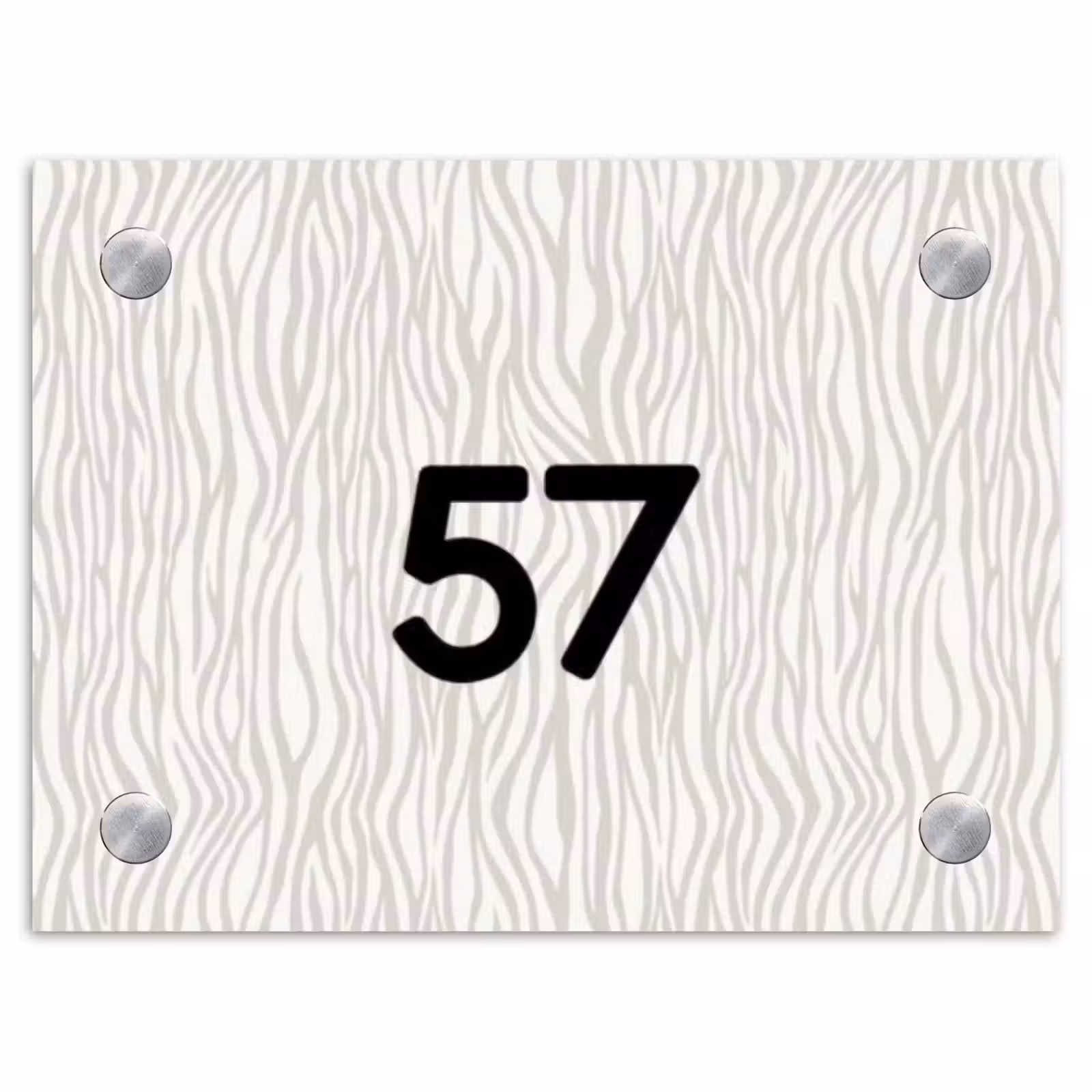 Naambordje voordeur - Rechthoek - Beige golvende strepen - Traditioneel — 1