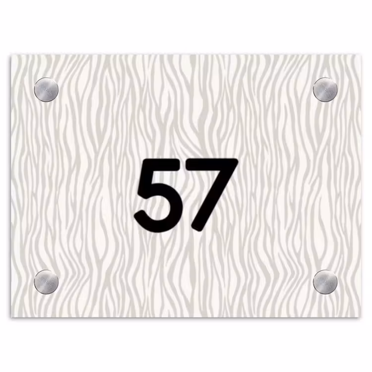 Naambordje voordeur - Rechthoek - Beige golvende strepen - Traditioneel — 1