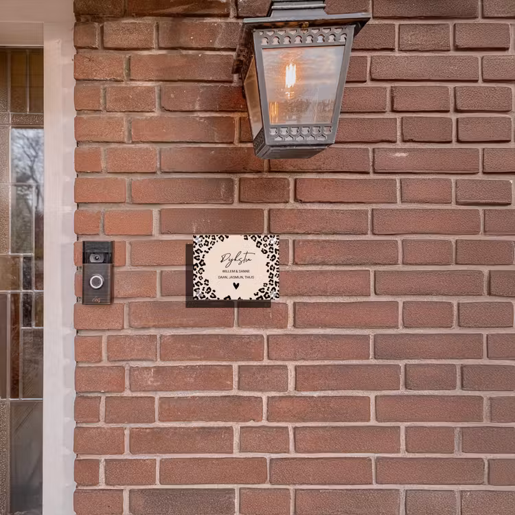 Naambordje voordeur - Rechthoek - Beige luipaardprint - Sierlijk — 5