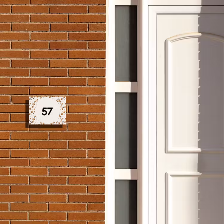 Naambordje voordeur - Rechthoek - Panterprint rand - Traditioneel — 3