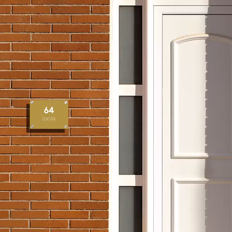 Naambordje voordeur - Rechthoek - Okergeel - Modern — 3
