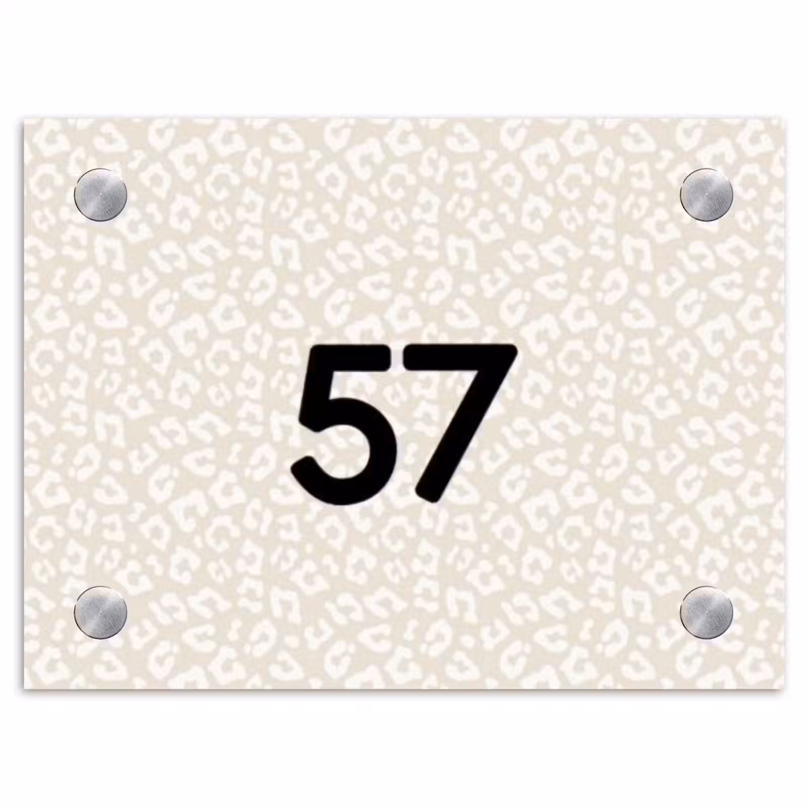 Naambordje voordeur - Rechthoek - Beige panterprint - Traditioneel — 1