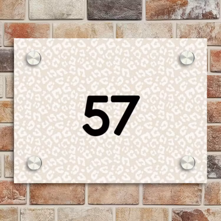 Naambordje voordeur - Rechthoek - Beige panterprint - Traditioneel — 4
