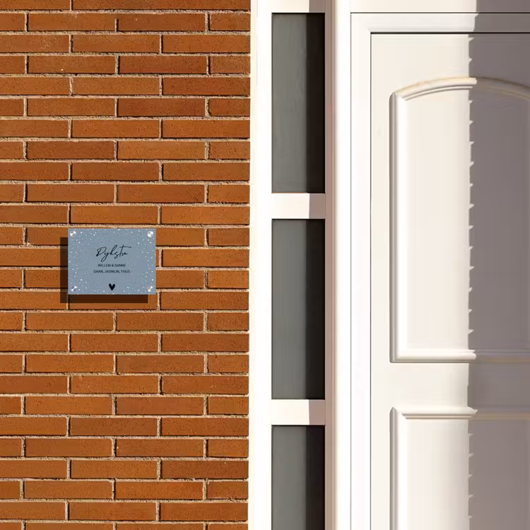 Naambordje voordeur - Rechthoek - Grijsgroen met stippen - Sierlijk — 3