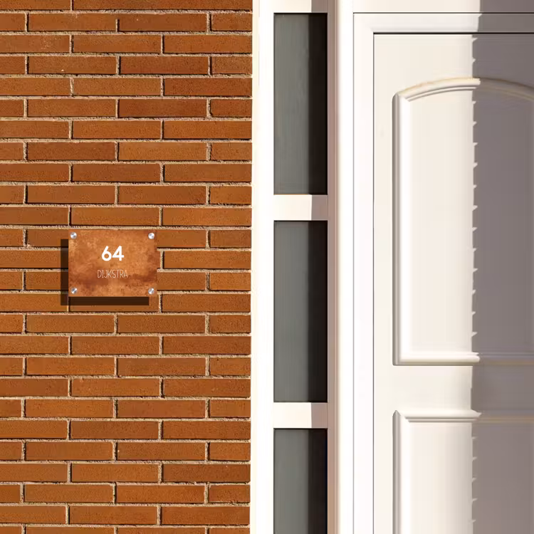 Naambordje voordeur - Rechthoek - Roest - Modern — 3