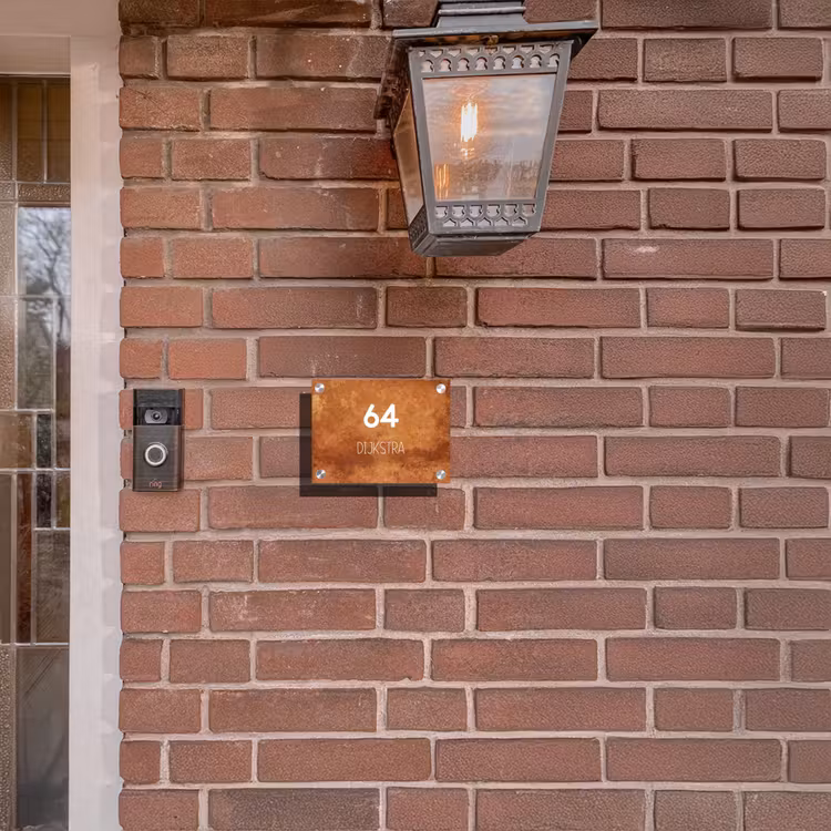Naambordje voordeur - Rechthoek - Roest - Modern — 5