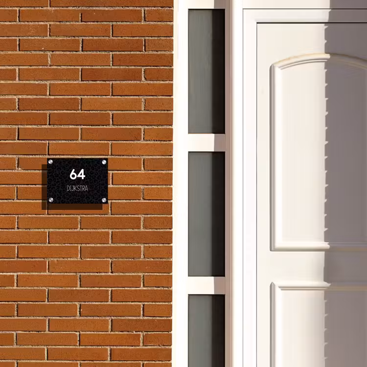 Naambordje voordeur - Rechthoek - Zwart panterprint - Modern — 3
