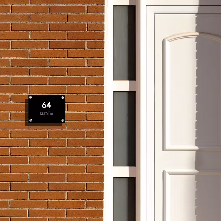 Naambordje voordeur - Rechthoek - Zwart vlak - Modern — 3