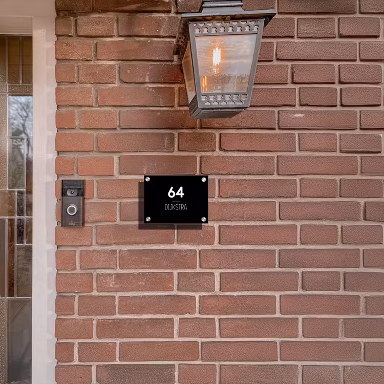 Naambordje voordeur - Rechthoek - Zwart vlak - Modern — 5