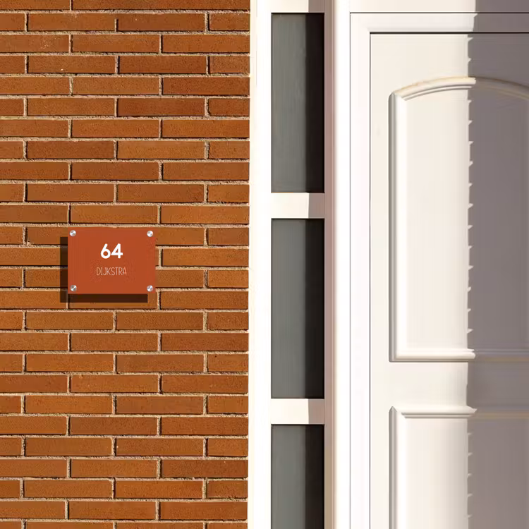 Naambordje voordeur - Rechthoek - Roestbruin - Modern — 3