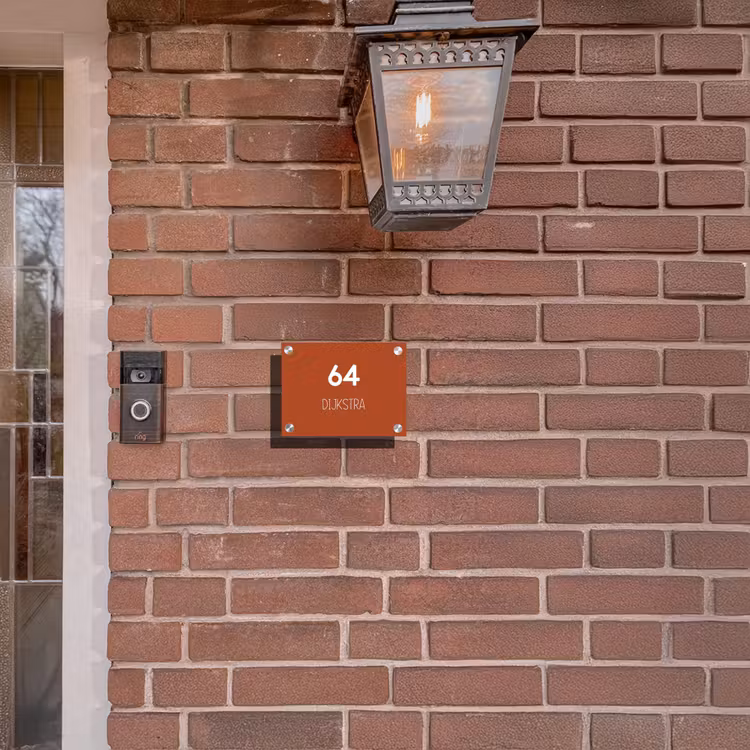 Naambordje voordeur - Rechthoek - Roestbruin - Modern — 5