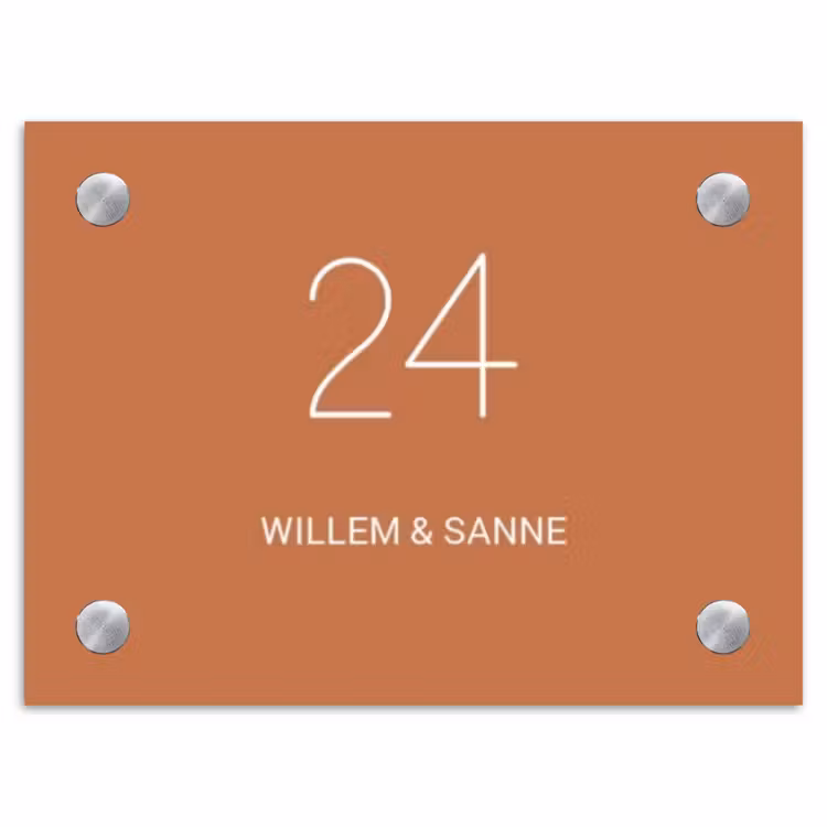 Naambordje voordeur - Rechthoek - Terracotta - Klassiek — 1
