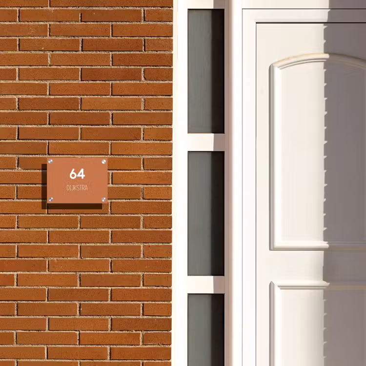 Naambordje voordeur - Rechthoek - Terracotta - Modern — 3
