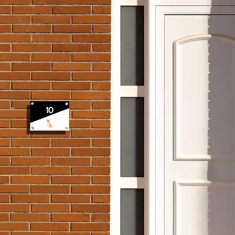 Naambordje voordeur - Rechthoek - Zwart wit - Huisdier - Chihuahua — 3