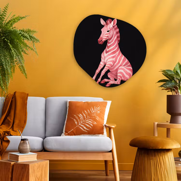 Organische vorm - schilderij - Aluminium - Zebra - Roze - Gestreept — 3