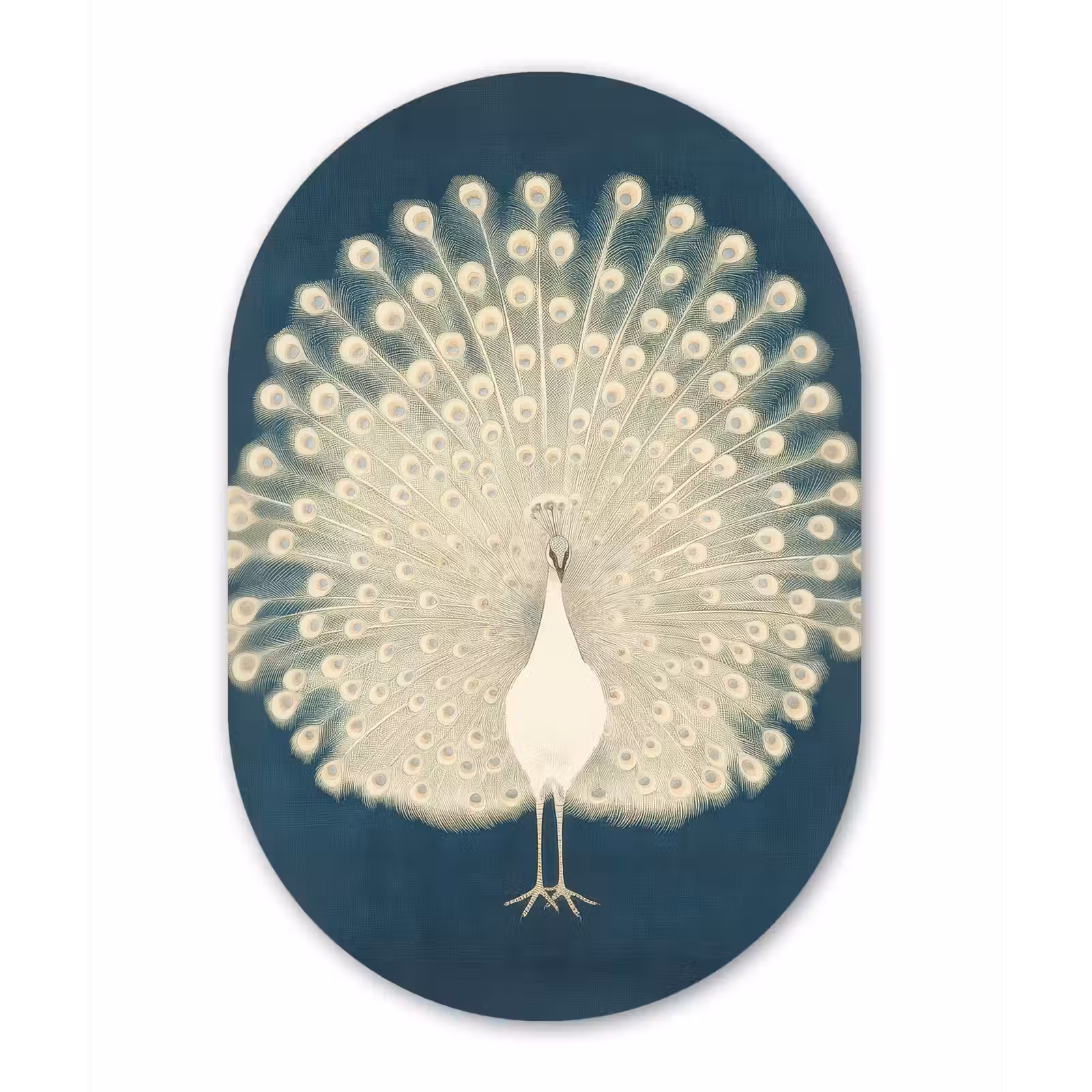 Muurovaal - aluminium - Vogel - Blauw - Vintage — 1