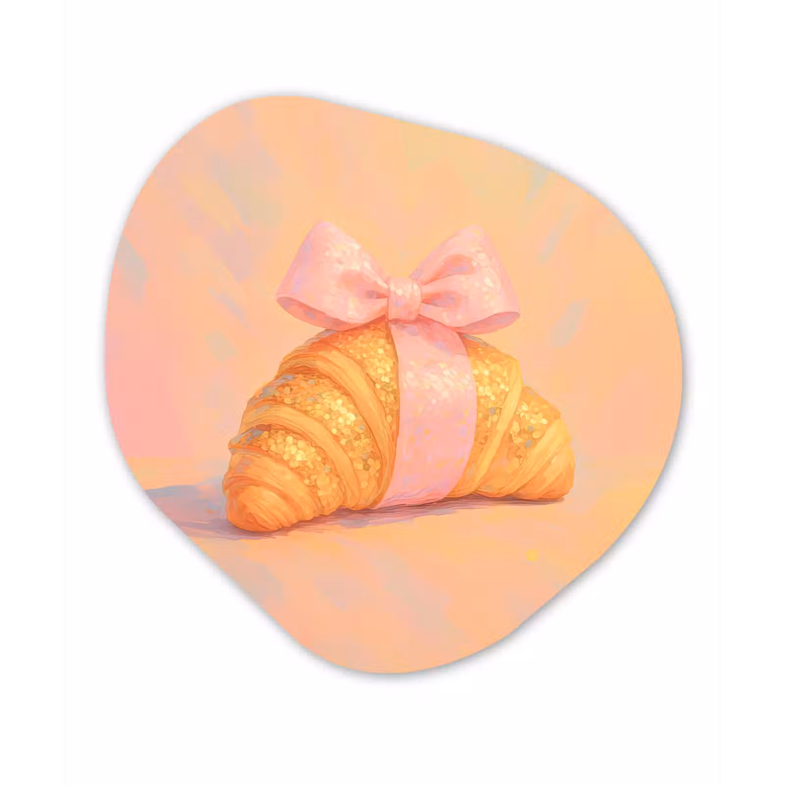 Organische vorm - schilderij - Aluminium - Croissant - Strik - Roze — 1