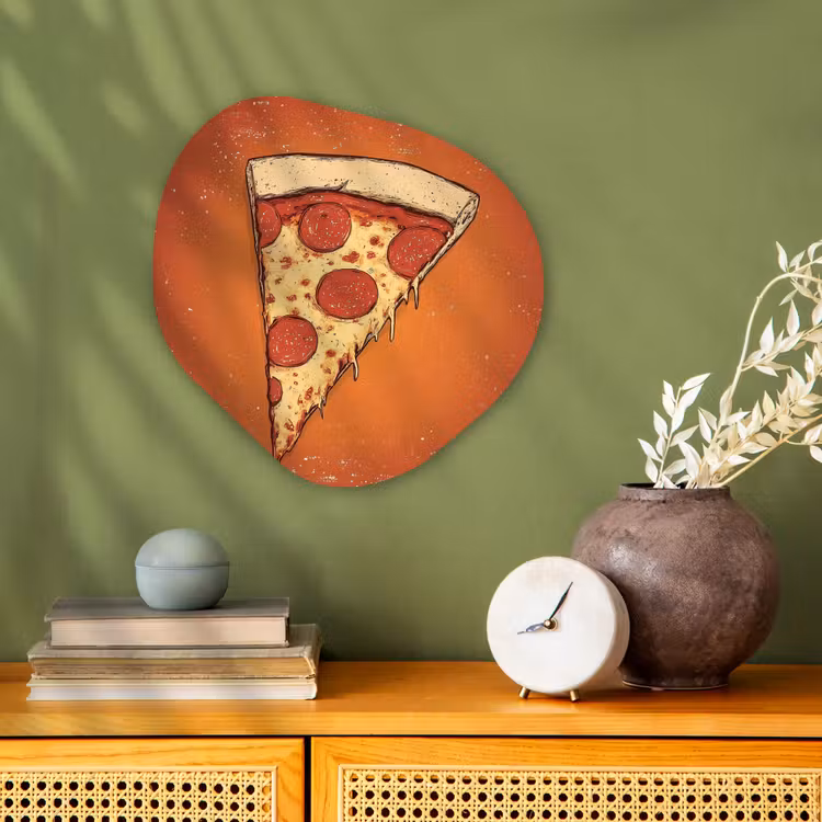 Organisch schilderij – Pizza - Kaas - Rood - Pepperoni — 2