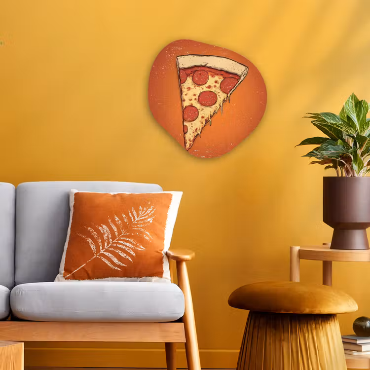 Organisch schilderij – Pizza - Kaas - Rood - Pepperoni — 3