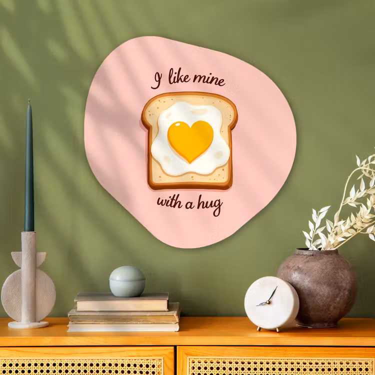 Organische vorm - schilderij - Aluminium - Brood - Illustratie - Quote - Roze — 2