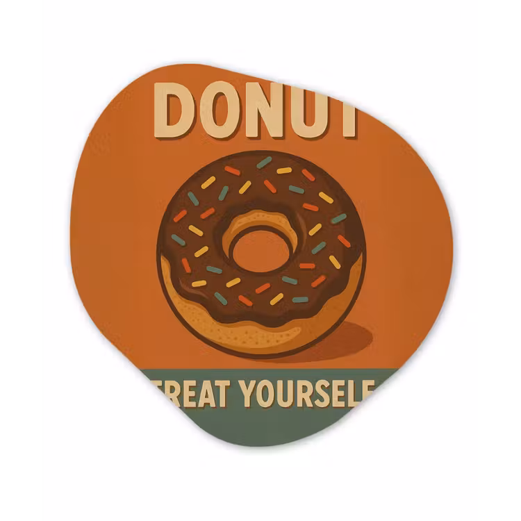Organische vorm - schilderij - Aluminium - Donut - Spikkels - Kleurrijk - Quote — 1