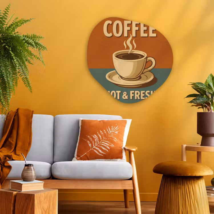 Organische vorm - schilderij - Aluminium - Koffie - Kop - Vintage - Quote — 3