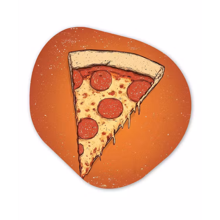 Organische vorm - schilderij - Aluminium - Pizza - Kaas - Rood - Pepperoni — 1